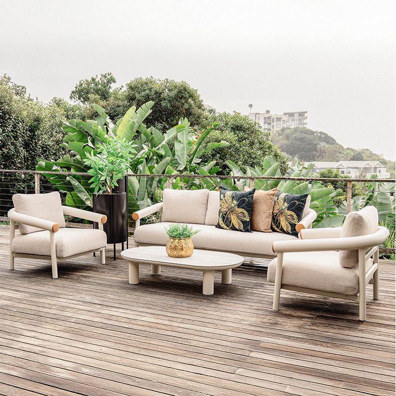 Sofá de ocio al aire libre patio villa jardín diseñador hotel resor terraza muebles impermeables al aire libre image 3