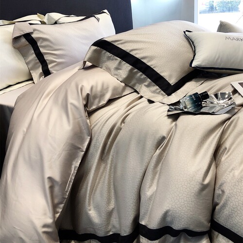 MARKCROSS top luxury leopard print jacquard bedding LF milk yucca tencel pure cotton blended four-piece set 7 colors