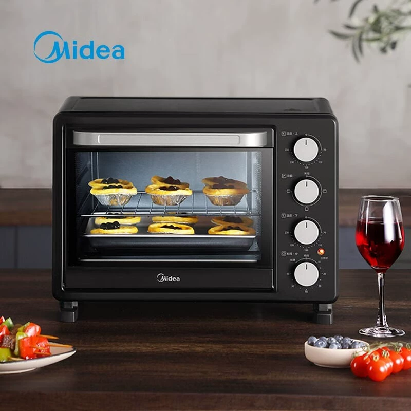 Электропечь Midea PT25X5 бытовая многофункциональная электропечь с независимым контролем температуры сверху и снизу, 4-ой трубчатый гриль, вращающийся барбекю