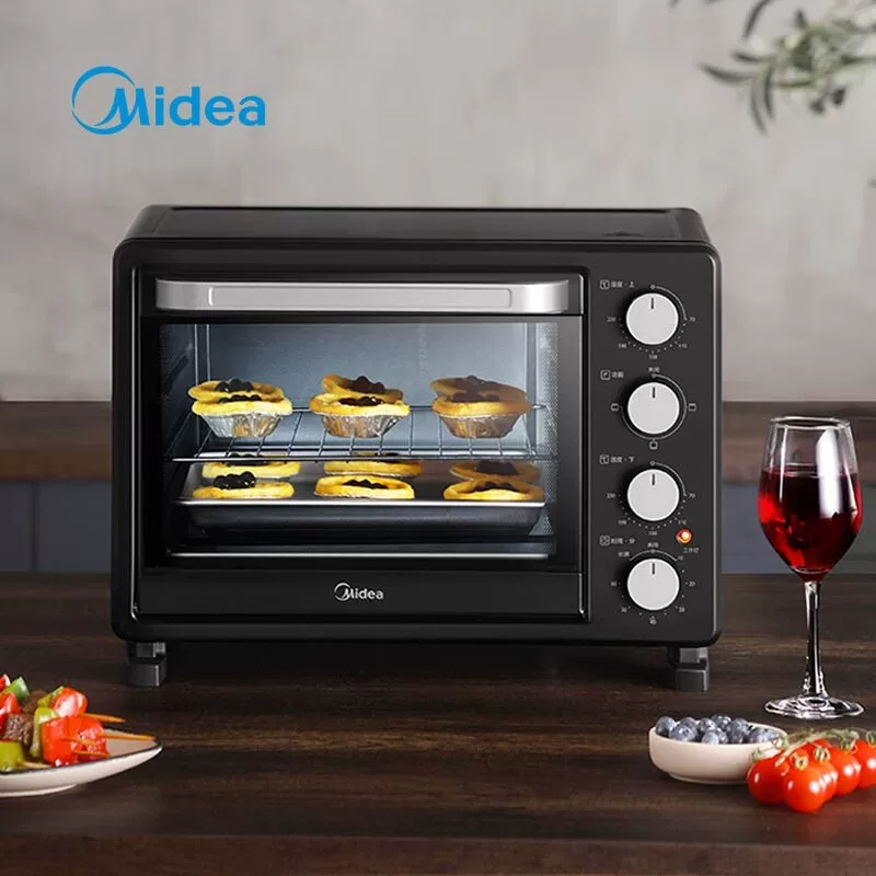 Электропечь Midea PT25X5 бытовая многофункциональная электропечь с независимым контролем температуры сверху и снизу, 4-ой трубчатый гриль, вращающийся барбекю