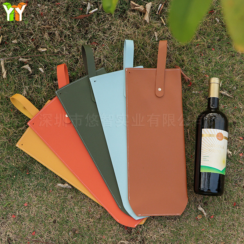 实用单支皮革红酒袋 过年过节送礼红酒手拎袋 葡萄酒收纳礼品袋