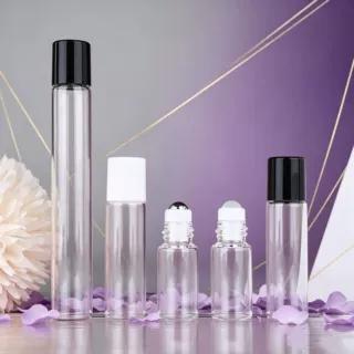 定制透明玻璃滚珠瓶 2/3/5/10ml便携精油走珠空瓶香水小样分装瓶