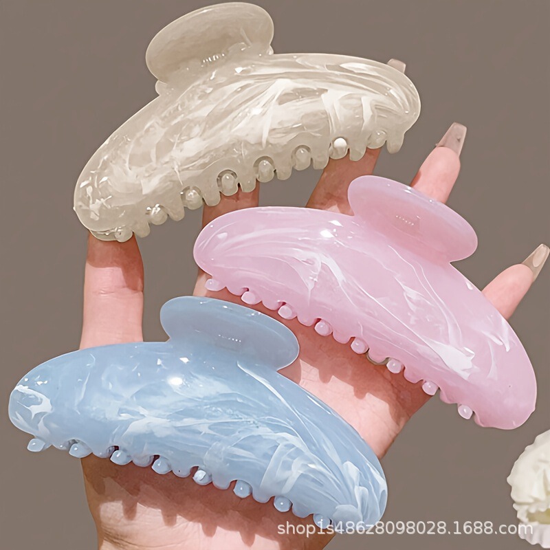 Cross-border bestseller: Imitation acrylic claw clip for women, suitable for up-dos at the back of the head, marble pattern hair clip, hair accessory Cross-border bestseller: Imitation acrylic claw clip for women, suitable for up-dos at the back of the head, marble pattern hair clip, hair accessory