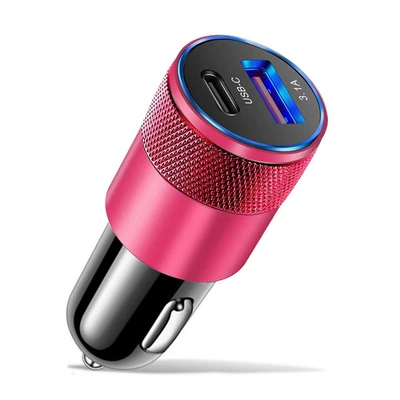 Mobil şarj cihazları – Usb+Pd Metal Car Charger Aluminum