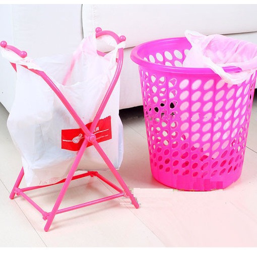 marco de soporte conveniente simple colgante de bolsa de basura plegable bolsas de mano soporte de cocina piso rack de almacenamiento de basura
