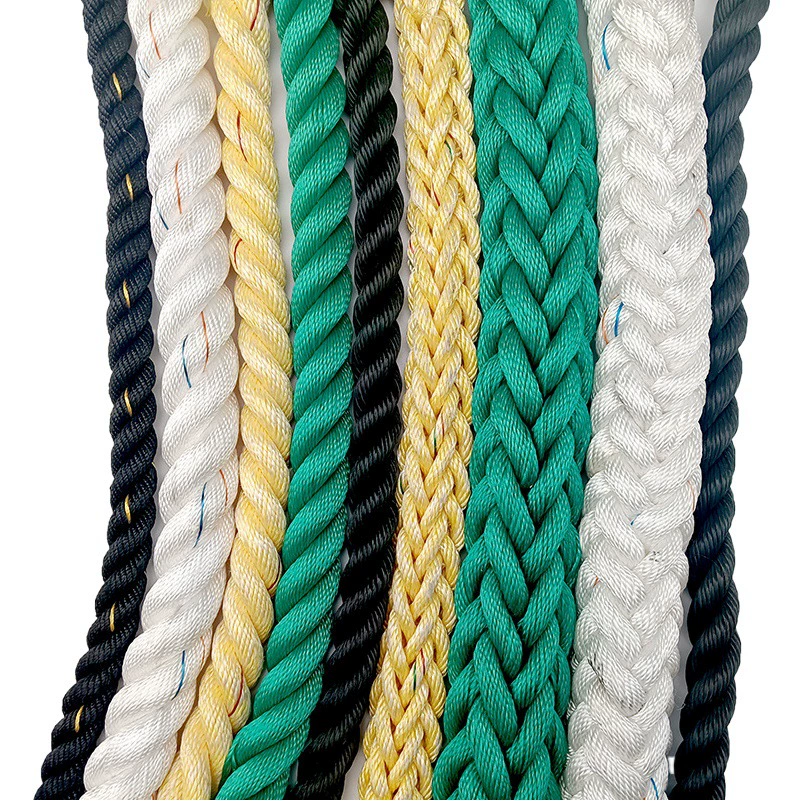 Белая полипропиленовая веревка с прочной подачей, износостойкий полипропиленовый трехжильный плоский трос, антивозрастной морской кабель, коррозия в морской воде