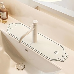 硅藻泥水龍頭吸水墊卡通洗漱台面墊防濺水洗手台廚房瀝水墊衛生間