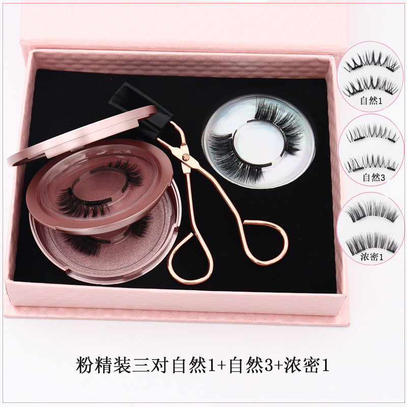 Quantum imán magnético de succión magnética sin pegamento natural largo grueso transfronterizo europeo y americano popular magnético pestañas postizas 3D