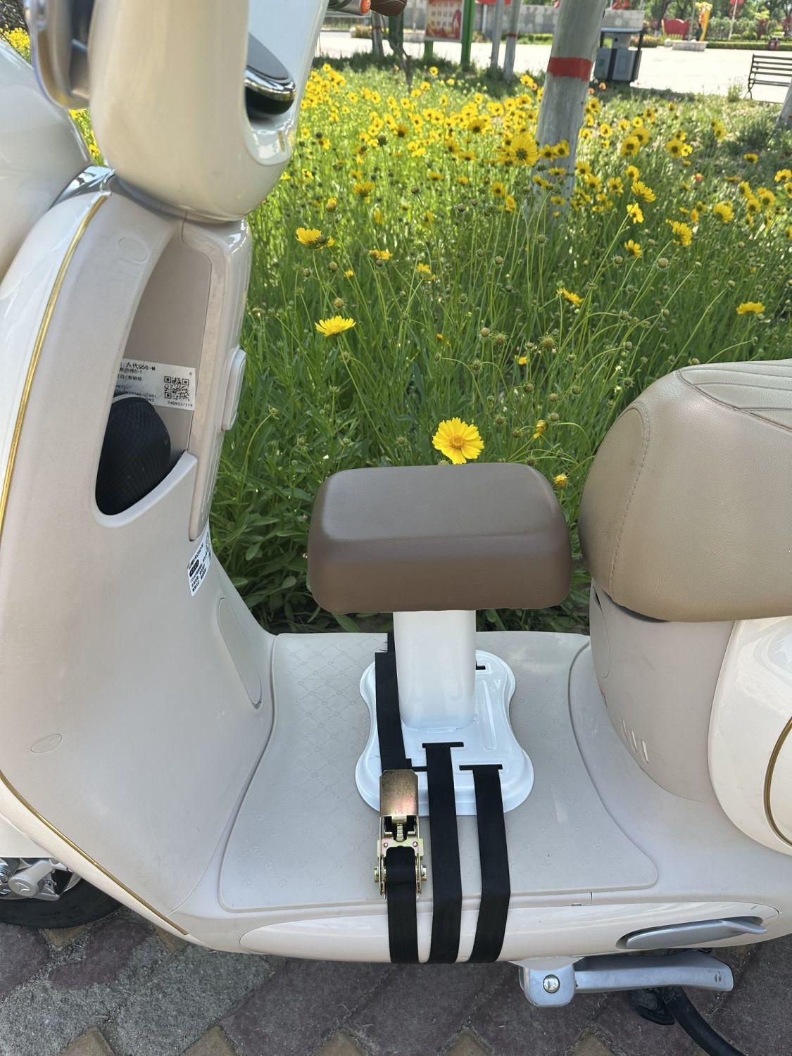 Electric Vehicle Child Seat, Baby Seat, Electric Scooter Child Seat with Armrests, Front-Mounted Child Seat Y90