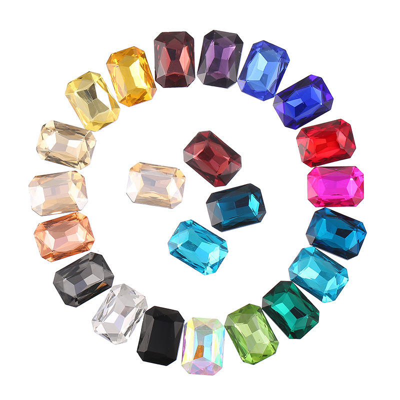 DIY Jewelry Accessories Wholesale Pointed-Bottom Irregular-Shaped Rhinestones Glass Rhinestones Phone Case Clothing Accessories Rhinestone Stickers Rectangular Octagonal