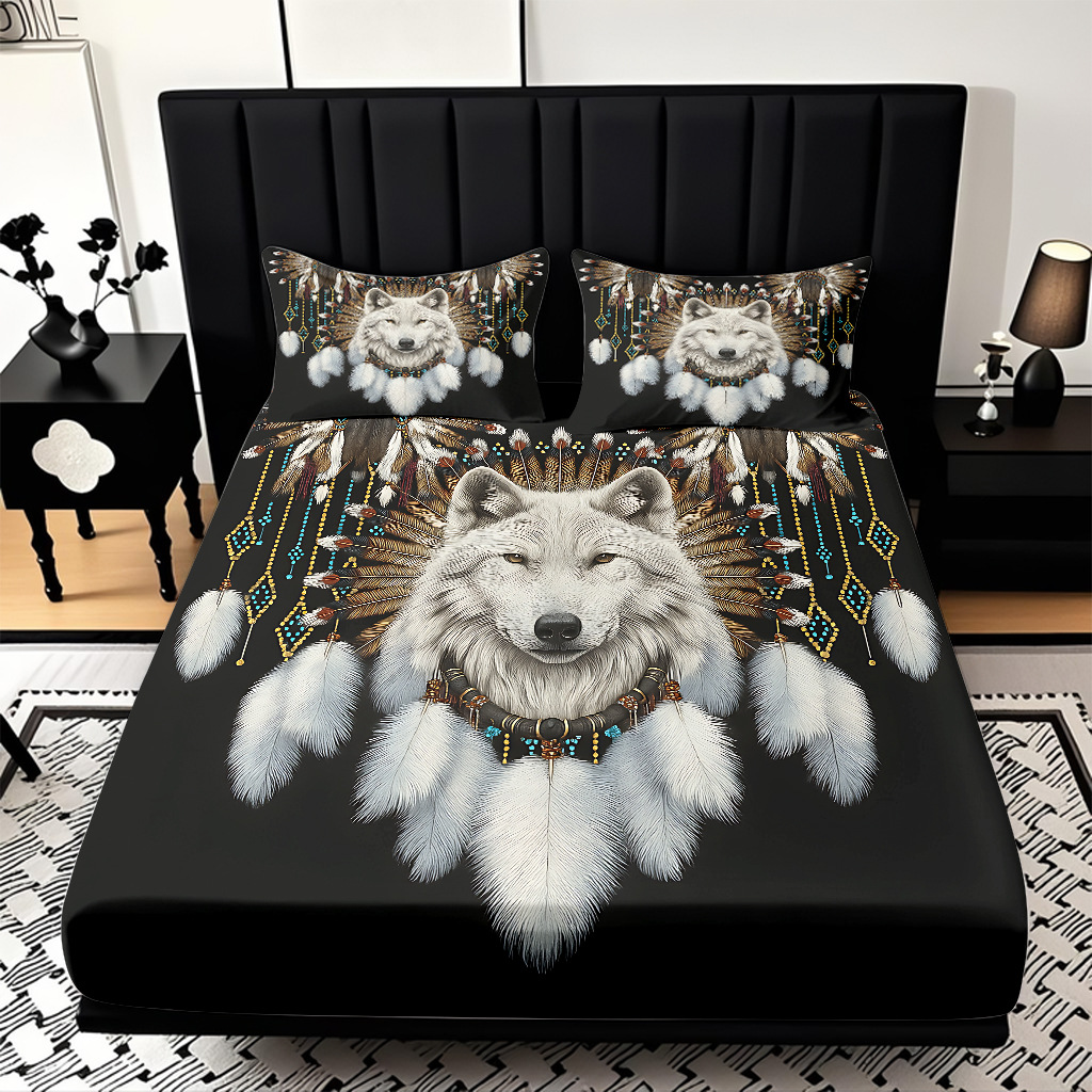 TEMU / JIT Hot Wolf 3D Digital Printing Quilt Set Soporte internacional exclusivo para la impresión
