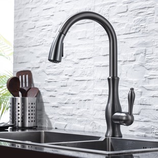 Kitchen Universal Pull-Out Faucet Retractable Sink Basin 360-Degree Rotating Retractable Faucet