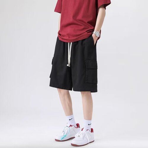 Work shorts, men's trendy khaki cotton pants, men's summer American men's casual pants, fashion brand quarter pants