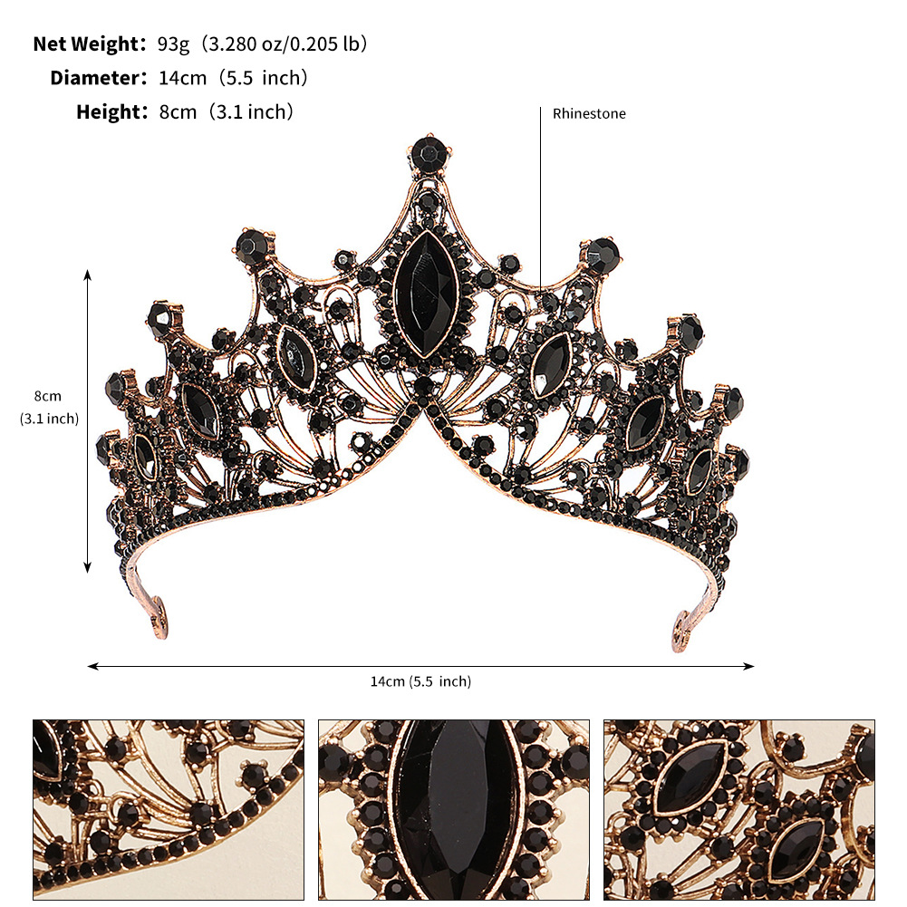240g Weight Crown Hair Accessories Type Rhinestones, Pearl Inlay Material 1 Piece Quantity Wedding, Party Occasion Alloy Material Halloween Festival Crown Pattern Women's Gender Inlay Design Cool Style Style Halloween Cool Style Women's Crown Alloy Inlay Rhinestones Pearl Crown 6