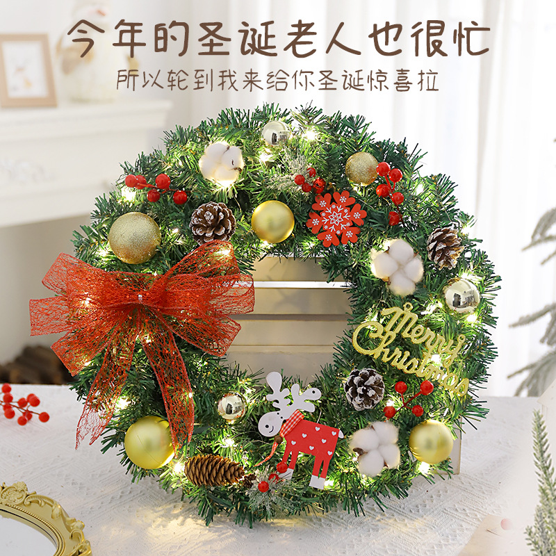 Amazon popular guirnalda de Navidad ratán 40/50/60cm decoración de Navidad Garland puerta colgando escena diseño