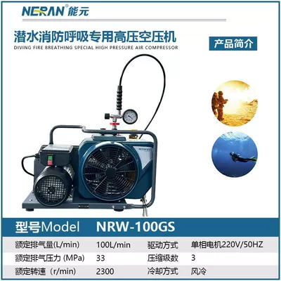 NERAN Energy Yuan High Pressure Diving Fire Special Air Compressor 100L Breathing High Pressure Air Filling Pump (Hava kompressorları) - nrw-100gs-deposit