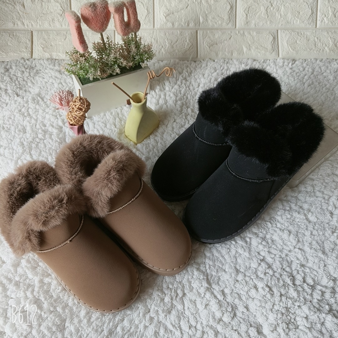 Botas de nieve de piel de oveja para mujeres grandes festividades en el hogar dos botas de lana calientes y transpirables antideslizantes