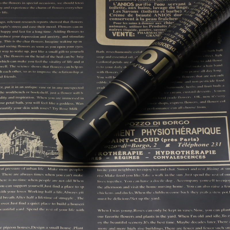 Huaxi Inglés papel hansu impermeable flor de embalaje material florista flores de ramos de embalaje