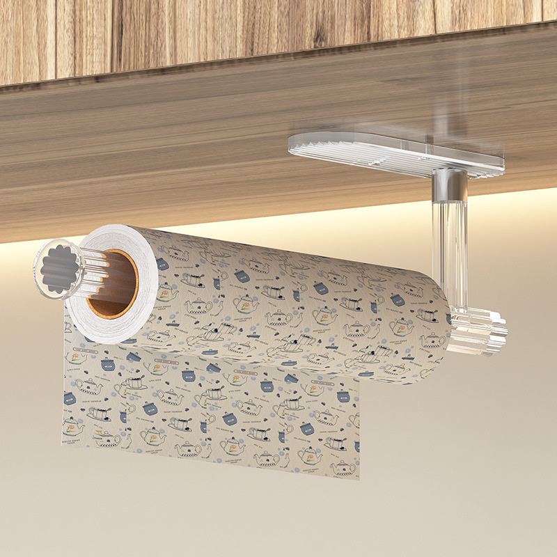 Acero inoxidable transfronterizo cocina toalla de papel estante no perforado gabinete toalla de gabinete estante de película de retención de toallas de baño varilla image 28