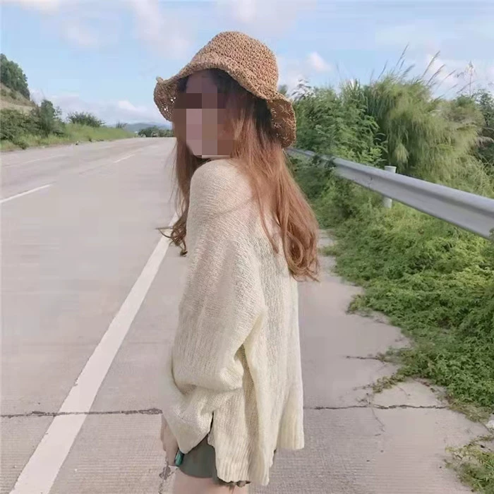 Солнцезащитная одежда, куртка, длинный рукав, кардиган, накидка, корейский стиль