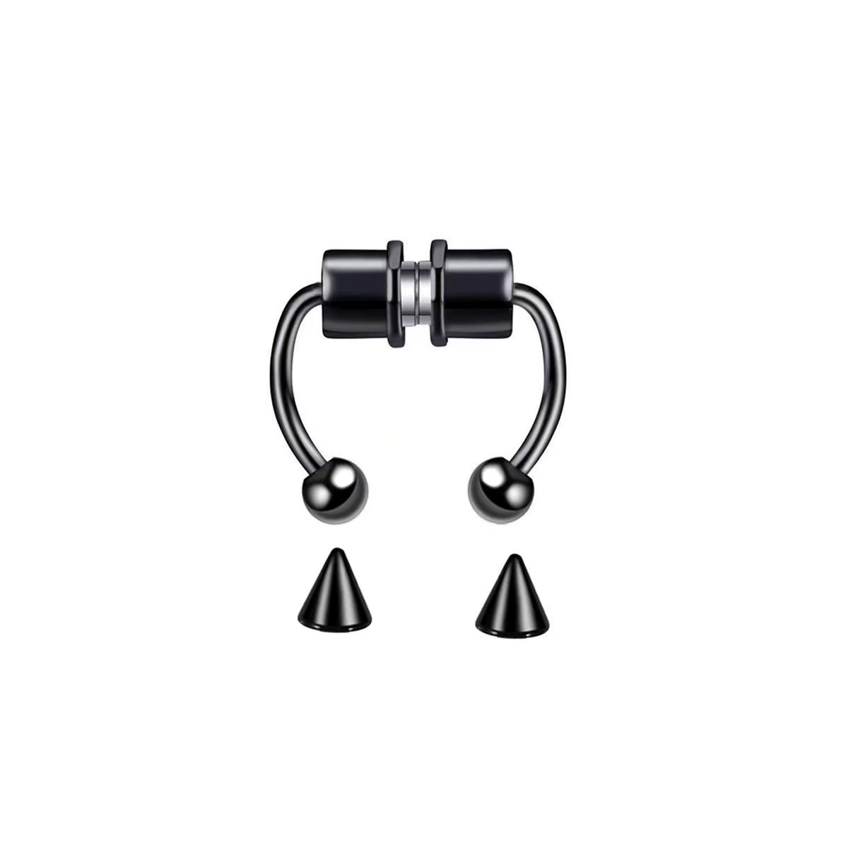 Magnetic Nose Ring Stainless Steel, 10/12 mm, Magnetic Closure, Multiple Colors