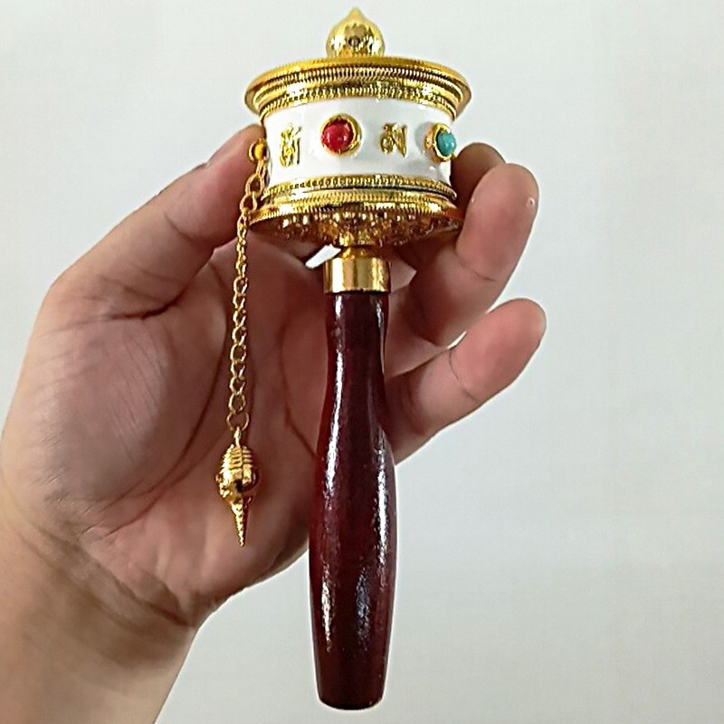 手回し式レトロ経典回転筒ハンドル、旅行写真撮影用装飾品、卸売、中国風、エスニックスタイル、メタルペンダント付き|undefined