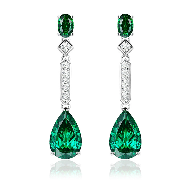 /Jewelry, зелёные брендовые серьги, коллекция 2023 года, образец серебро 925, 5 карат