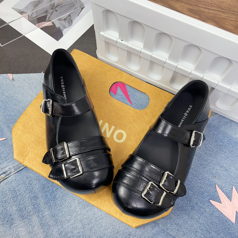 Dual-use Mary Jane shoes, retro new French-British style, double-buckle shallow women's shoes, 2026 fashion height-increasing single shoes Dual-use Mary Jane shoes, retro new French-British style, double-buckle shallow women's shoes, 2026 fashion height-increasing single shoes