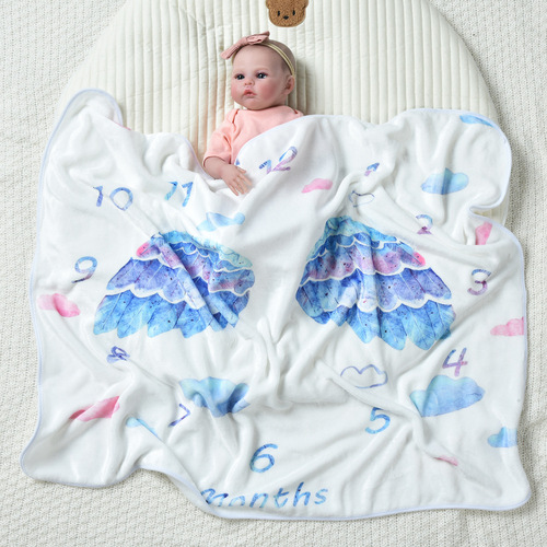 Baby milestone month photo blanket Flannel blanket throw blanket photo blanket Baby photography background blanket