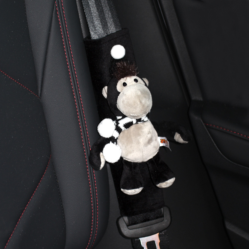 Car Seat Belt Shoulder Cover, Cute Little Animal Plush Anti-Stranglehold Car Decorative Ornaments, New Car Gift for Girls