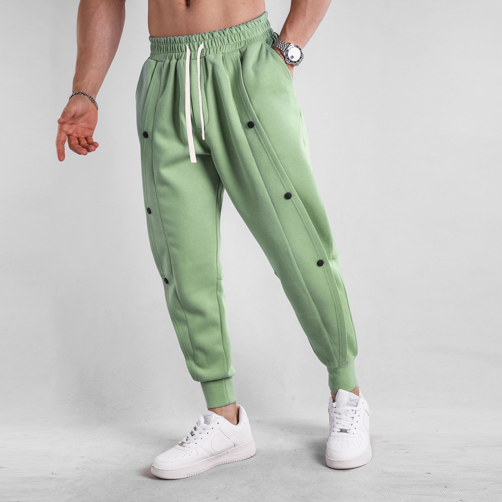 Engrosada primavera y otoño chaqueta de manga larga de los hombres simple cardigan traje casual más tamaño pantalones al aire libre con cuello en V nueva moda