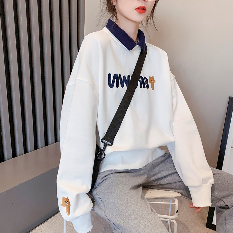 2025 nuevo suéter con cuello de polo para mujer, talla grande, sentido de diseño de mujer, versión coreana de nicho, chaqueta suelta de principios de otoño
