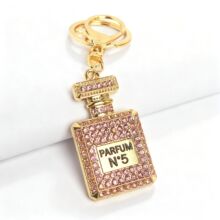 韩版个性镶钻香水瓶钥匙扣男女汽车包包挂件小礼品厂家批发饰品