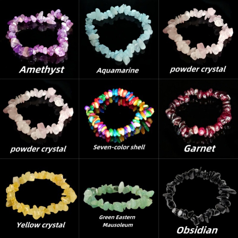 Natural Crystal Gravel Bracelet Amazon Xiyin Tm Popular Amethyst Asymmetrical Crystal Bracelet Wholesale