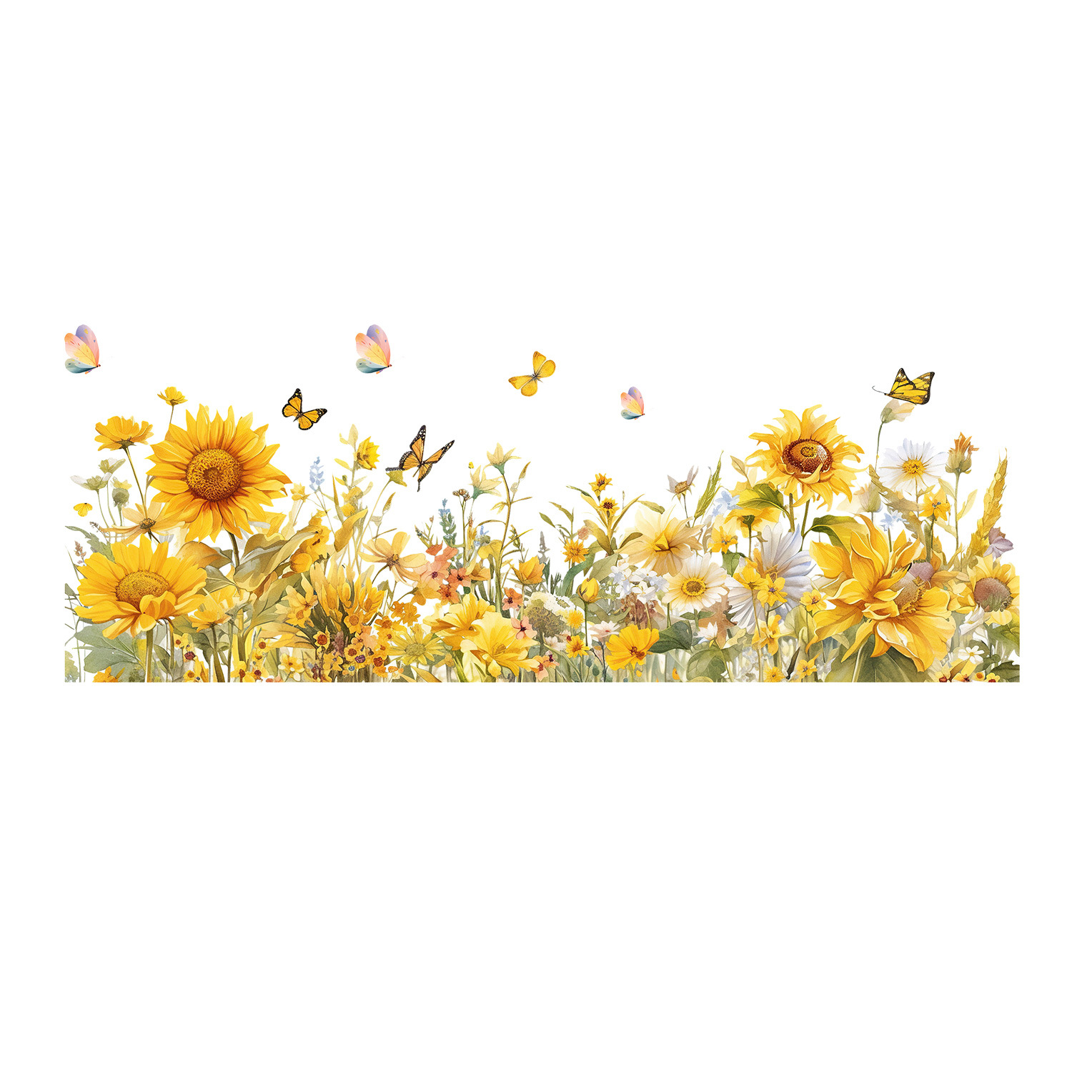 comercio exterior transfronterizo girasol decoración de fondo pared autoadhesiva casa dormitorio diy línea de esquina decoración pegatinas