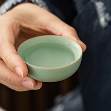 正品汝窑品茗杯主人单杯日式茶杯家用可养开片冰裂釉汝瓷天青礼品