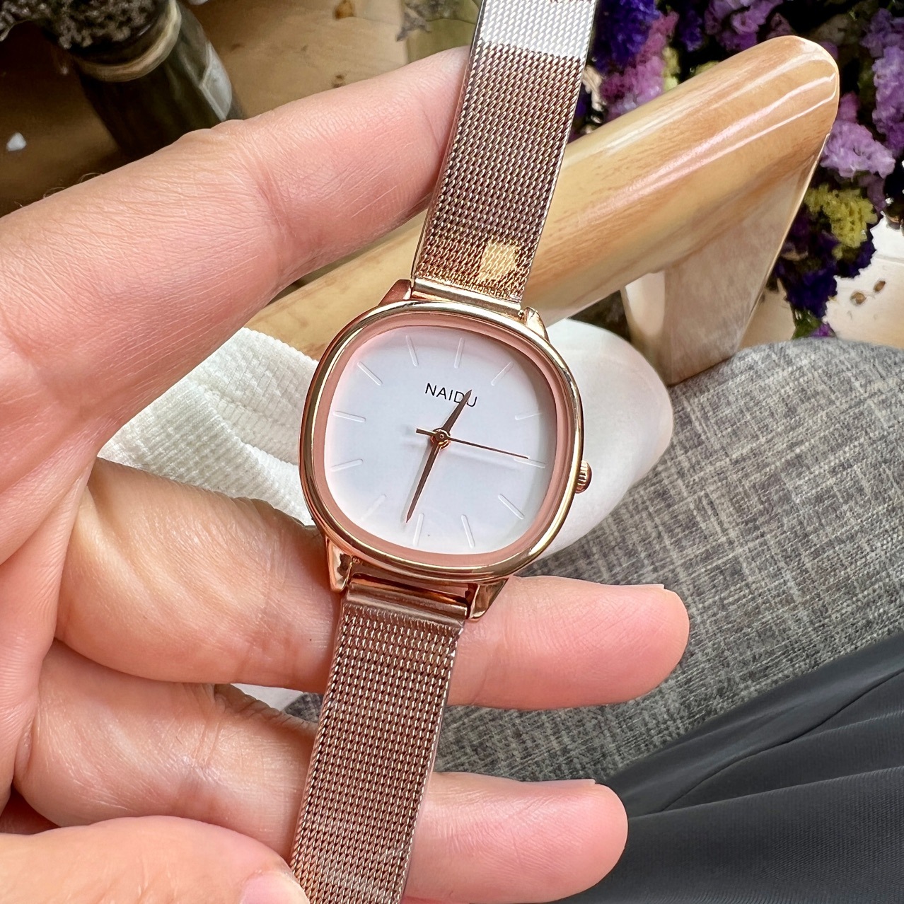Quartz Movement Geometric Pattern Casual Geometric Folding Buckle Quartz Women's Watches
