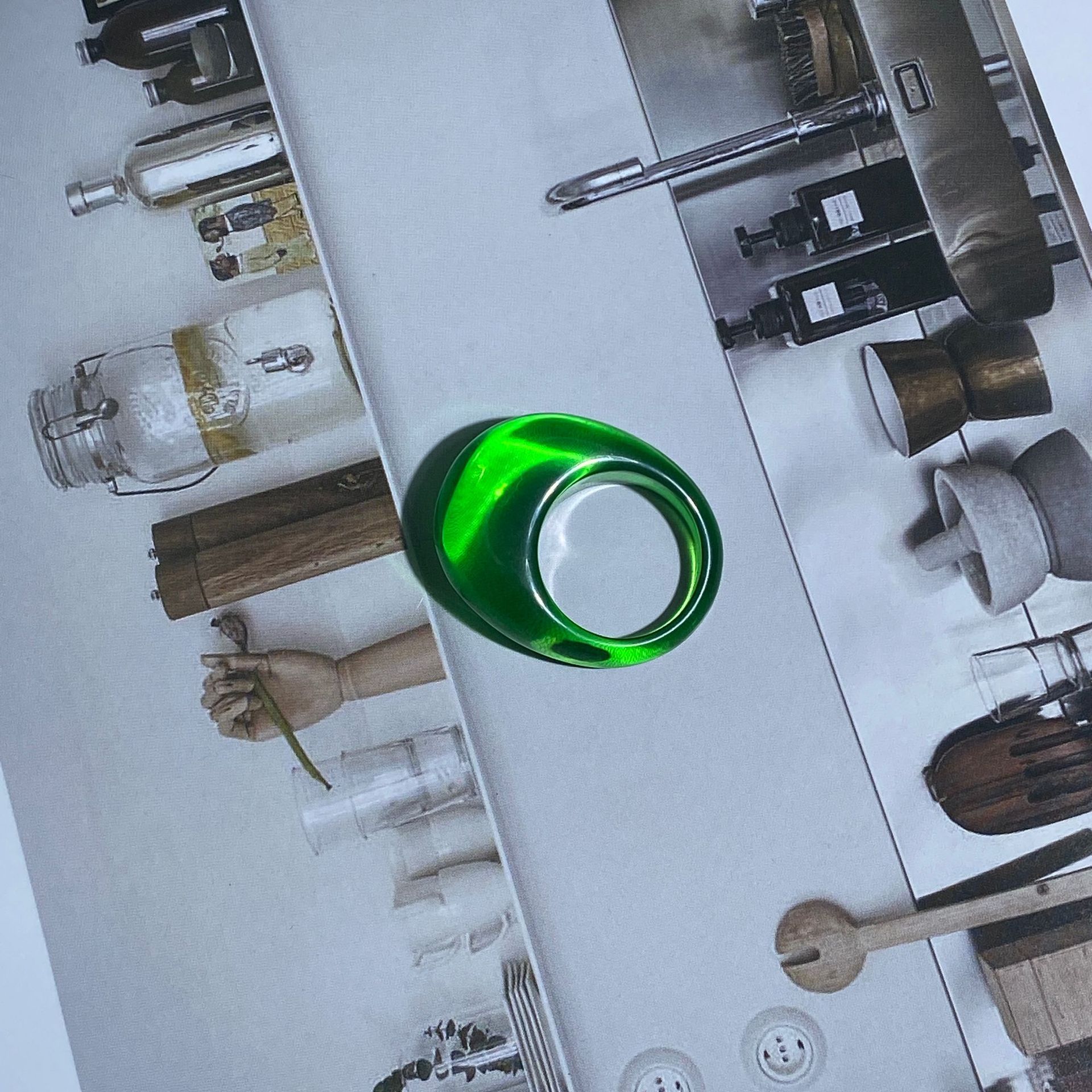 Resin Material Wholesale Jewelry Simple Style Korean Style Solid Color Transparent Resin Rings