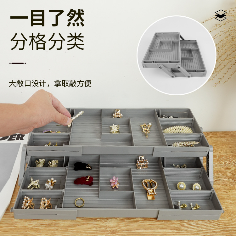 Caja de almacenamiento para mesa de maquillaje, organizador de cajones para joyas y cosméticos, caja organizadora de joyas antioxidante. image 4