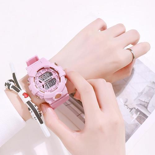 Tomato Influencer Candy Powder Girl Watch Instagram Style Matcha Green Korean Version Simple Men and Women Student and Middle School Student Electronic Watch
