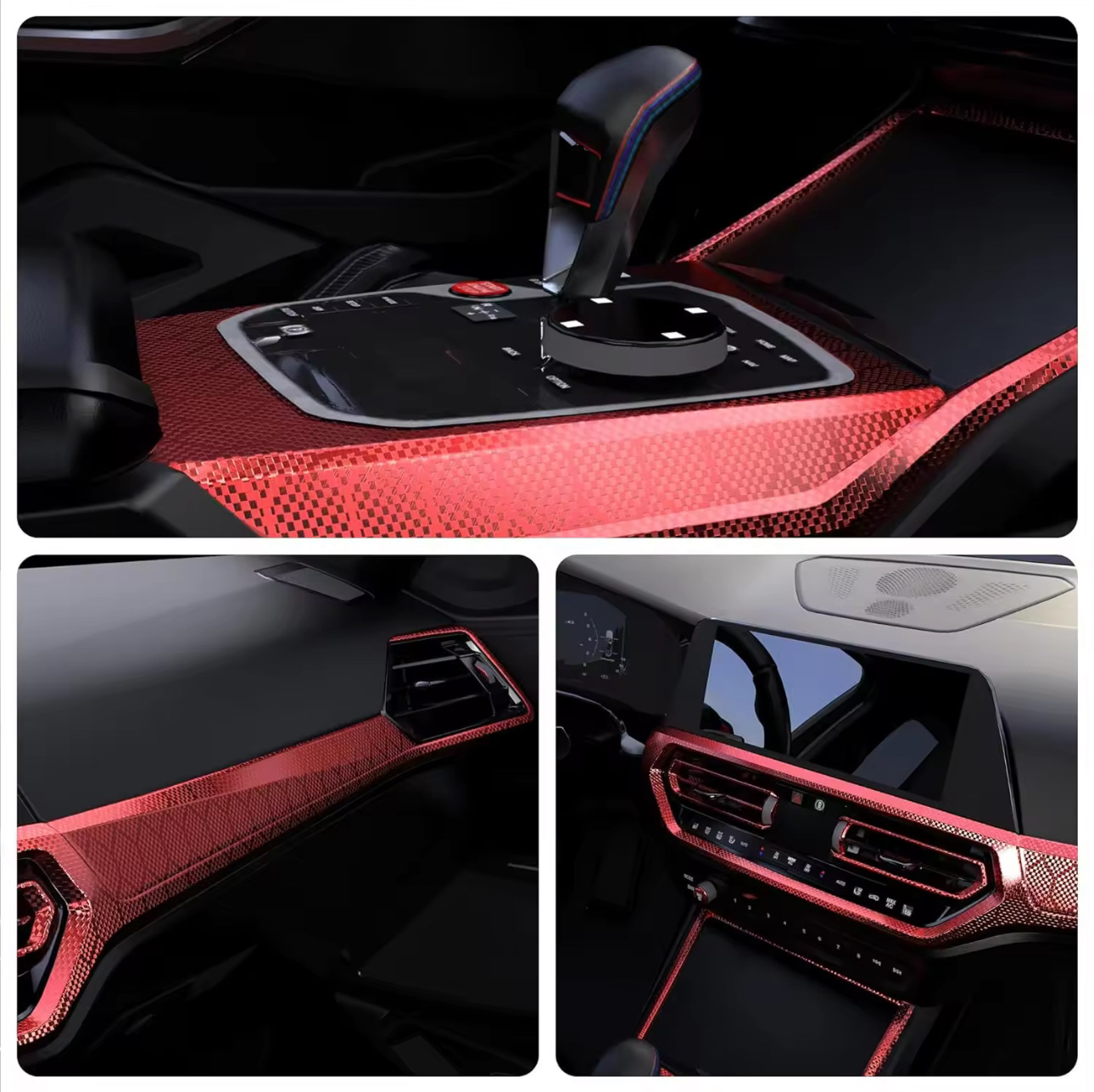 Cross-Border Export Automotive Pet Matte Electroplated Color-Changing Film for Car Body Decoration and Interior Modification, Automotive Honeycomb Color-Changing Film