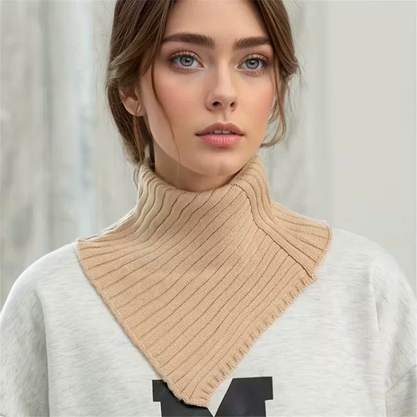 New autumn and winter knitted neck warmer, Korean style versatile solid color warm neck protector, elastic knitted faux collar, woolen neck warmer, high collar