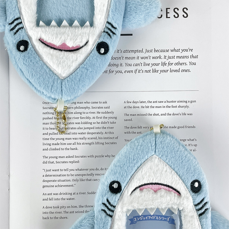 1 Piece Quantity Unisex Shark Plush Open Card Holders