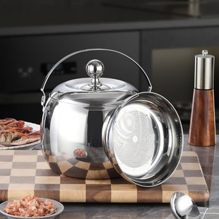 304 Stainless Steel Lard Tank Oil Storage Tank Oil Pot Food Grade Large Capacity Household Lard Basin Refrigerator Storage Tank