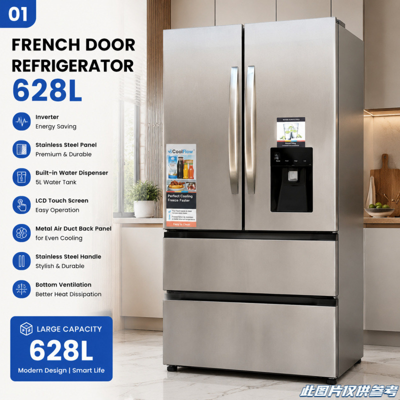 Foreign Trade Refrigerator Export Household French-Style 4-Door Large Refrigerator Air-Cooled Frost-Free Inverter Silent Large-Capacity Refrigerator Foreign Trade Refrigerator Export Household French-Style 4-Door Large Refrigerator Air-Cooled Frost-Free Inverter Silent Large-Capacity Refrigerator