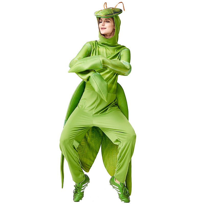Halloween Costume Fair Event Unisex Animal Costume Carnival Party Performance Outfit Mantis Print Jumpsuit Halloween Costume Fair Event Unisex Animal Costume Carnival Party Performance Outfit Mantis Print Jumpsuit