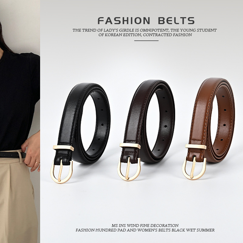 Thin Belts Wholesale, Cowhide Leather Belts to Match Jeans, Casual Fashion Pants Decoration, Versatile Women's Belts, Cross-Border Women's Belts Thin Belts Wholesale, Cowhide Leather Belts to Match Jeans, Casual Fashion Pants Decoration, Versatile Women's Belts, Cross-Border Women's Belts
