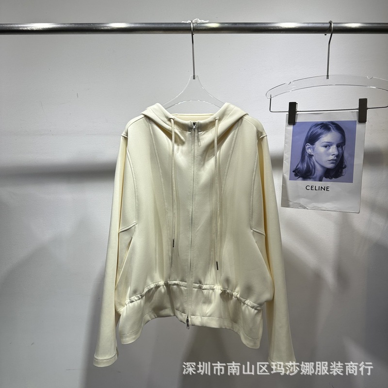 南油高端东大门时尚双拉链连帽卫衣短外套女春秋百搭小众上衣开衫|undefined