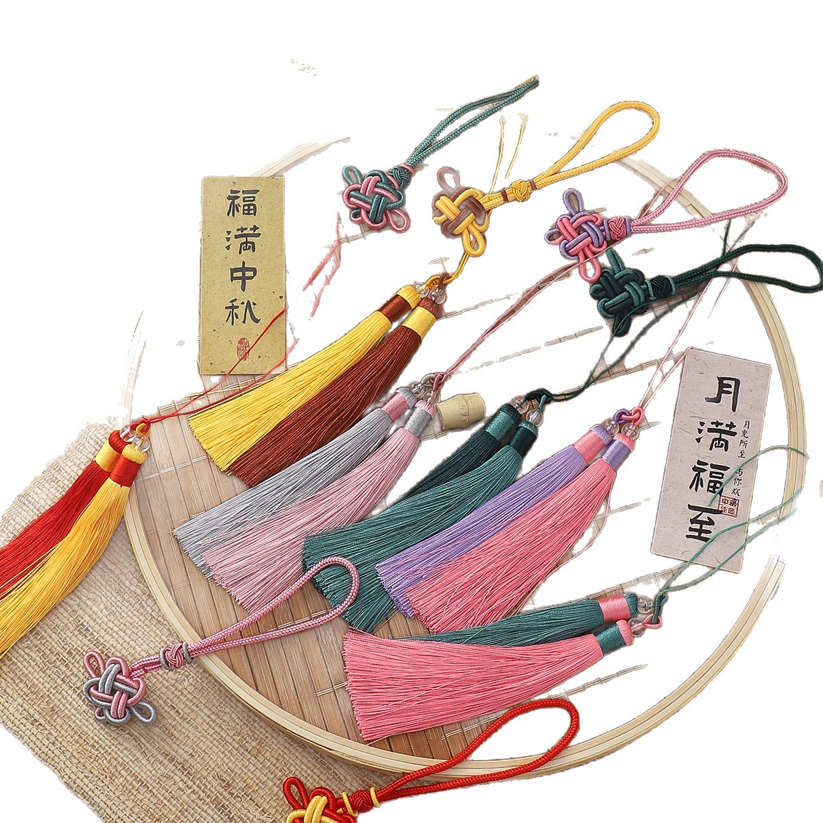 Nuevo Festival del Medio Otoño de dos colores colgante de bordas decoración caja de regalo embalaje de regalo DIY material florista