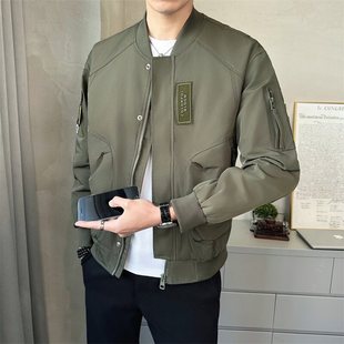 2025 Spring and Autumn New Men's Jackets Shopkeeper Style Fashion Thin Jacket Slim Casual Youth Jackets for Men